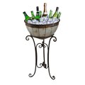 Vintiquewise Galvanized Metal Beverage Cooler Tub with Stand QI003289